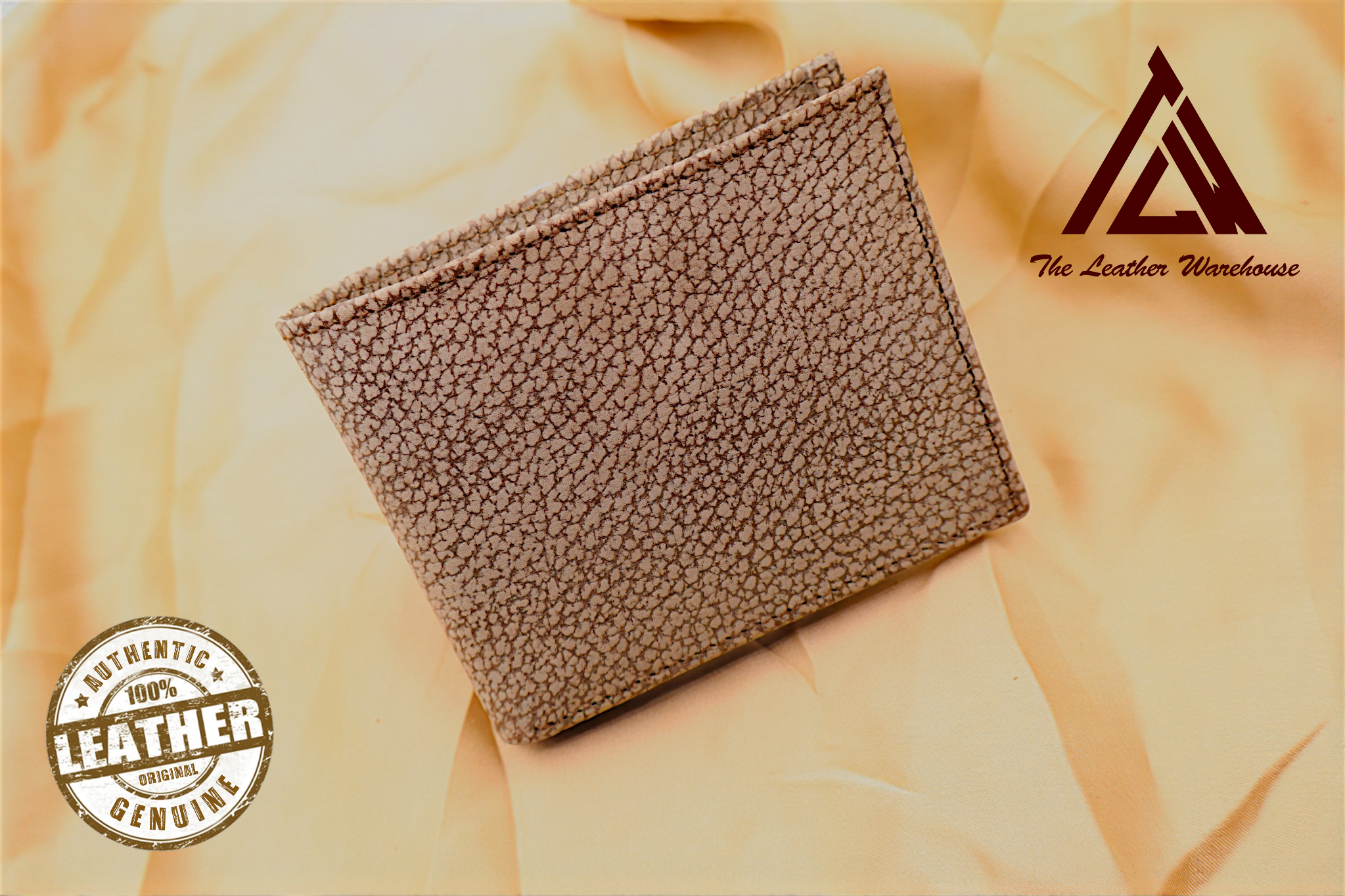 Genuine Textured Leather Bi-Fold Wallet - Authentic & Durable